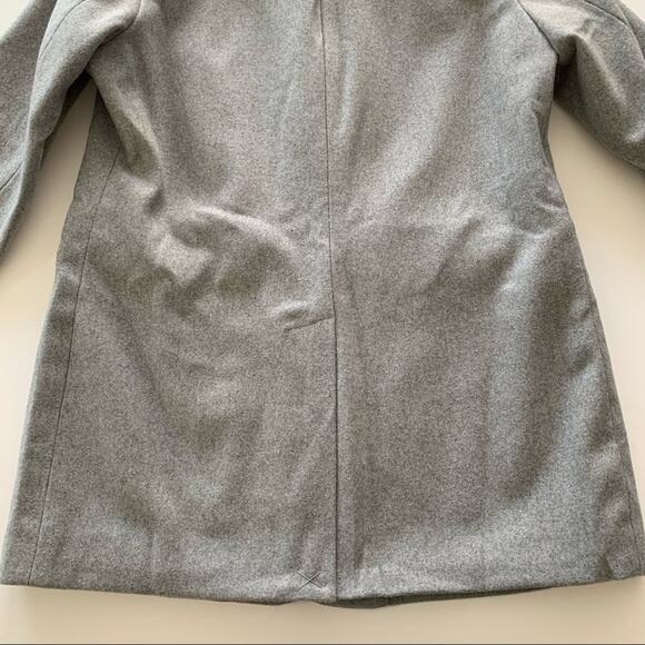 Ellos | Gray Wool Blend Button Up Collared Coat Size 12 - Picture 9 of 12